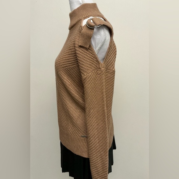 DKNY Camel Cowl Neck Sweater with Shoulder Bow - Picture 4 of 9